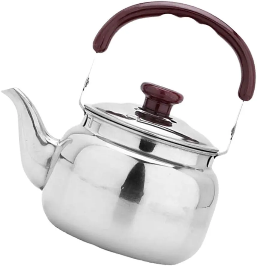 Wakauto Boiling Kettle Teapot Stainless Steel Whistling Teapot for Quick Boil Ergonomic Design for Easy Use Simple Practical Flat Bottom Kettle for Tea
