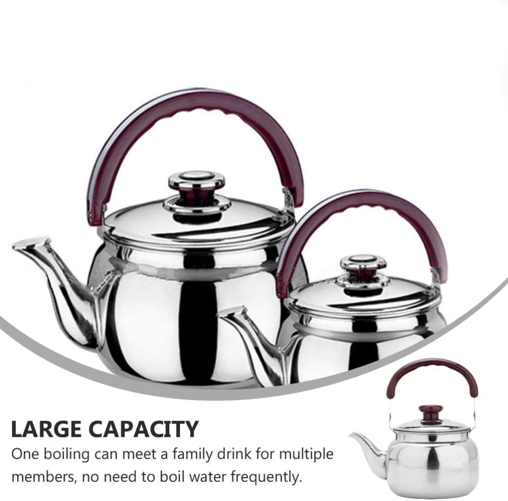 Wakauto Boiling Kettle Teapot Stainless Steel Whistling Teapot for Quick Boil Ergonomic Design for Easy Use Simple Practical Flat Bottom Kettle for Tea