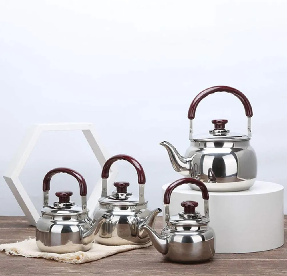 Wakauto Boiling Kettle Teapot Stainless Steel Whistling Teapot for Quick Boil Ergonomic Design for Easy Use Simple Practical Flat Bottom Kettle for Tea