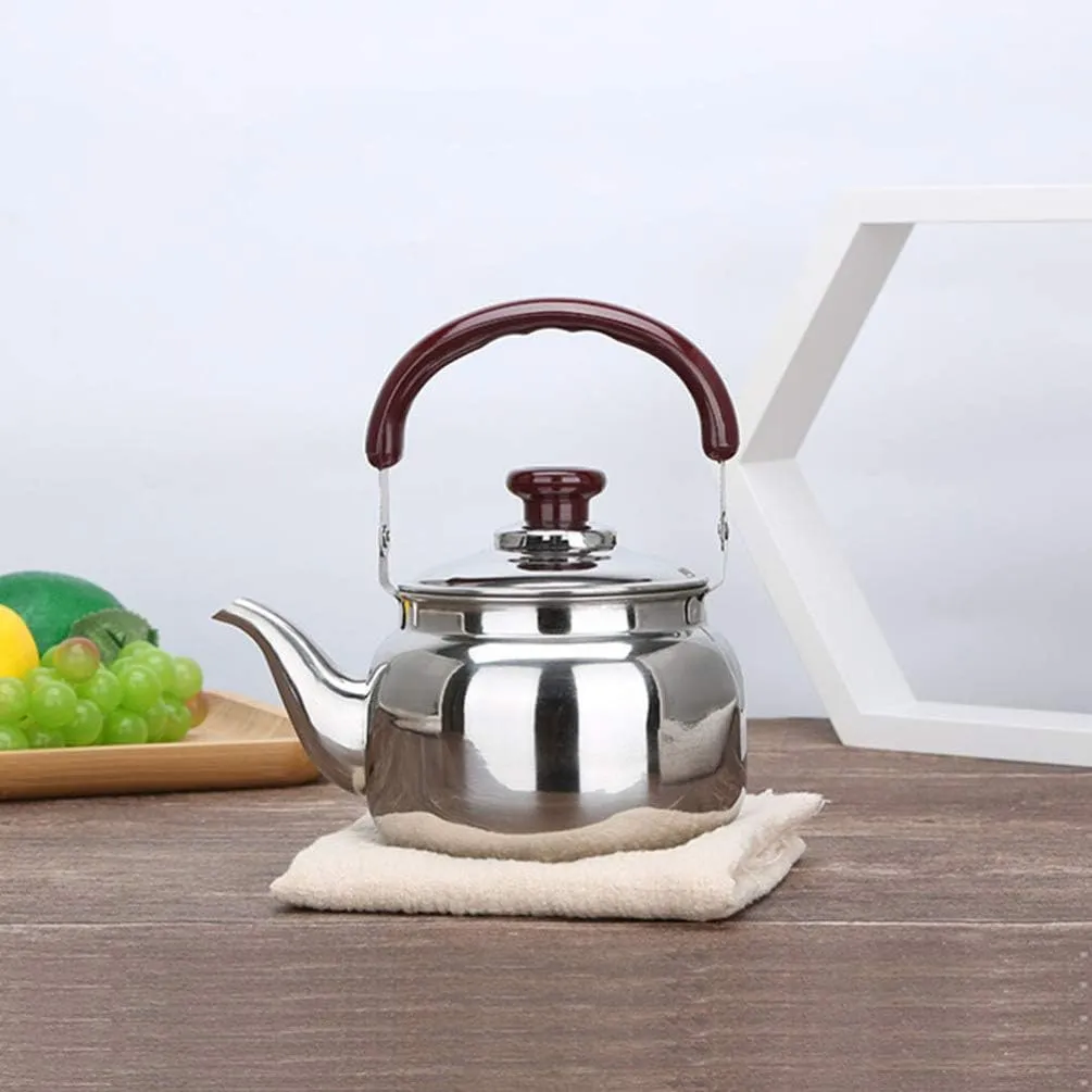 Wakauto Boiling Kettle Teapot Stainless Steel Whistling Teapot for Quick Boil Ergonomic Design for Easy Use Simple Practical Flat Bottom Kettle for Tea