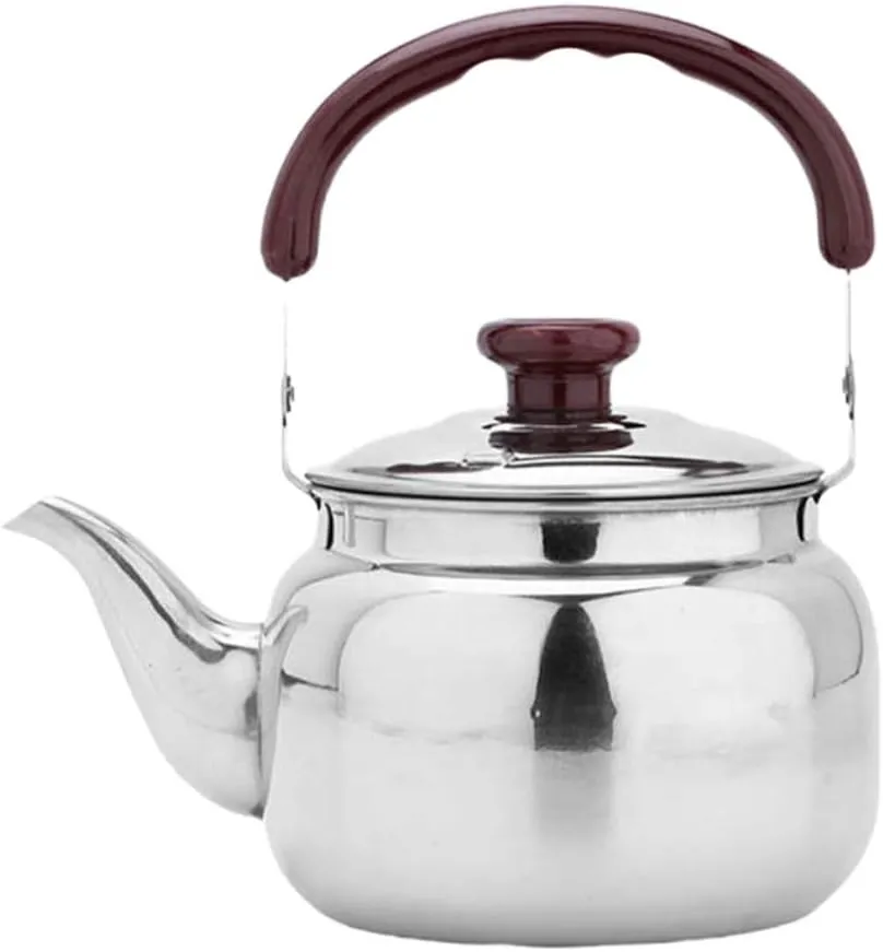 Wakauto Boiling Kettle Teapot Stainless Steel Whistling Teapot for Quick Boil Ergonomic Design for Easy Use Simple Practical Flat Bottom Kettle for Tea