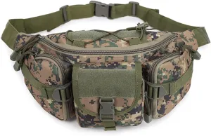 Water Resistant Tactical Waist Pack Bag Military Fanny Packs Hip Belt Bag Pouch for Hiking Climbing Outdoor Bumbag