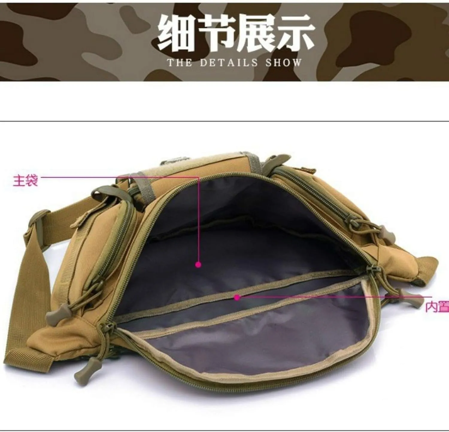 Water Resistant Tactical Waist Pack Bag Military Fanny Packs Hip Belt Bag Pouch for Hiking Climbing Outdoor Bumbag