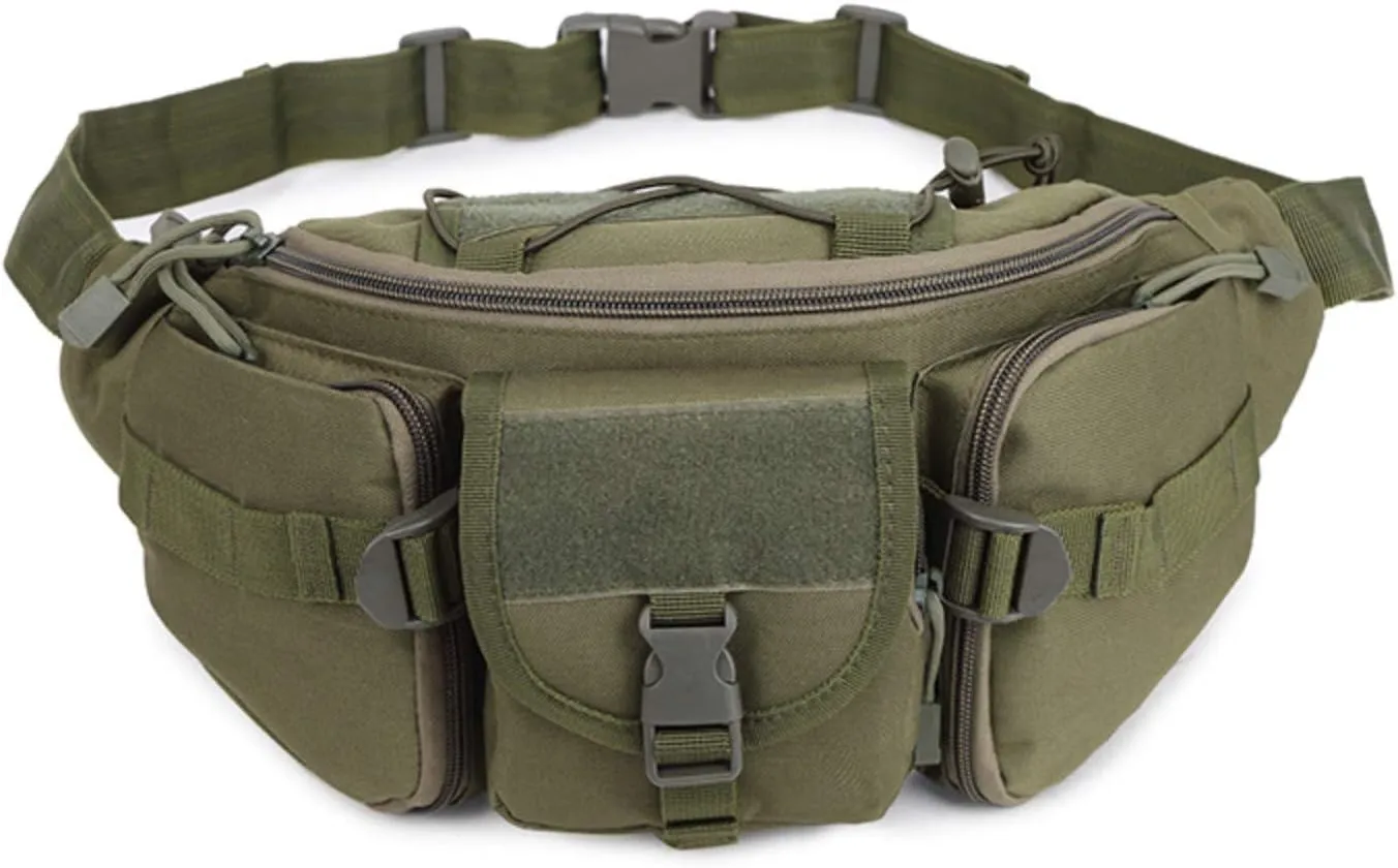 Water Resistant Tactical Waist Pack Bag Military Fanny Packs Hip Belt Bag Pouch for Hiking Climbing Outdoor Bumbag