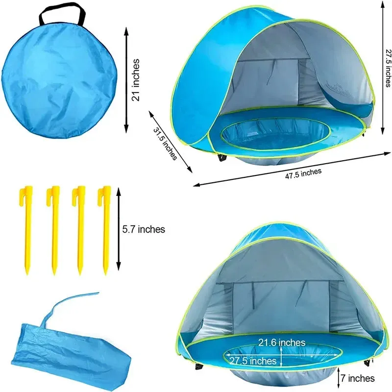 Waterproof & Breathable Pop-Up Tent for Beach & Pool