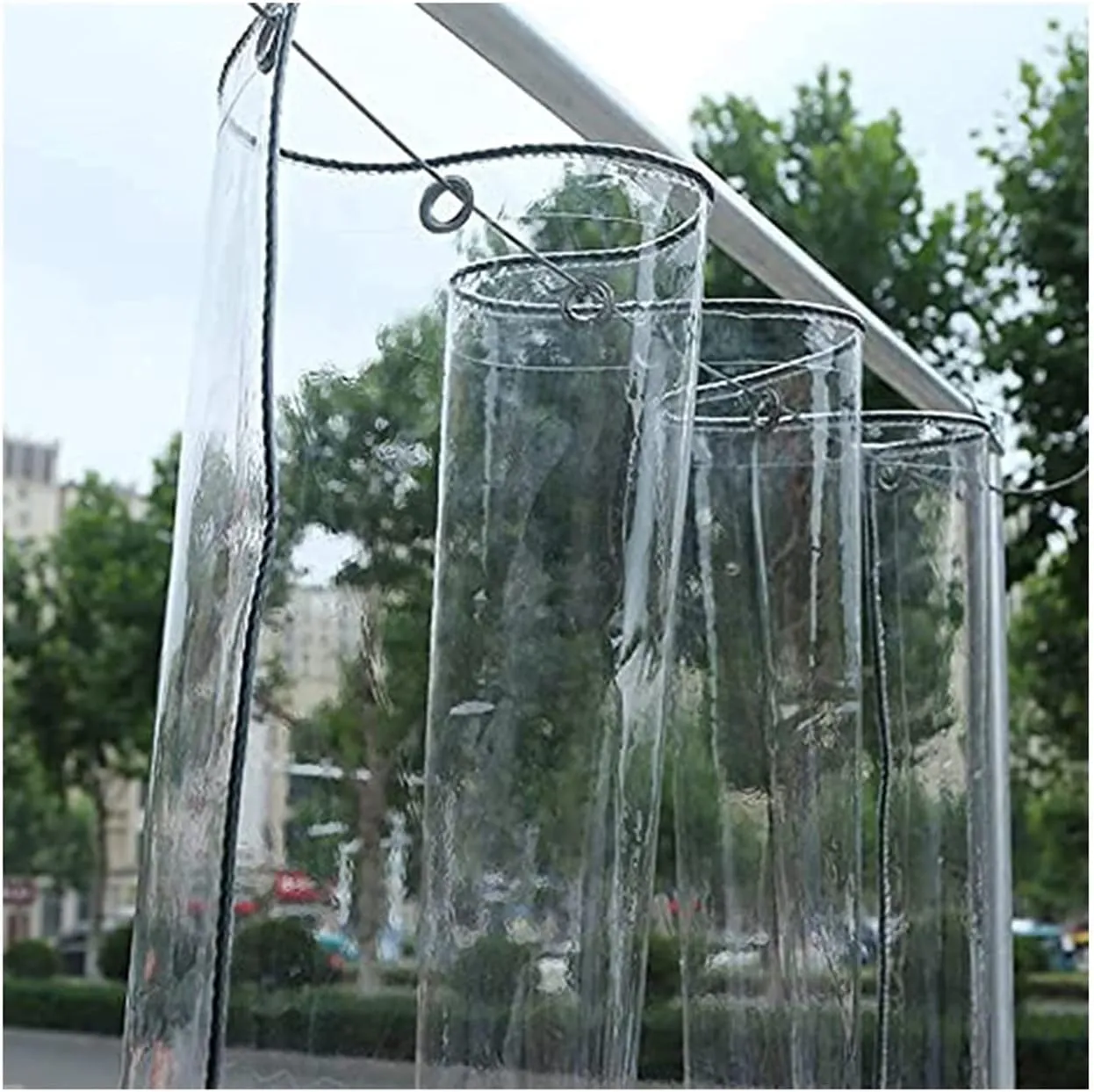 Waterproof Clear Tarpaulin Clear Waterproof Tarp Transparent Waterproof Cover Tarp High Transparency for Pool Car Truck(2x4m)