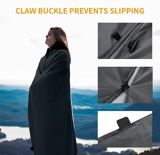 Waterproof Outdoor Blanket for Cold Weather by KingCamp, Lightweight Thick Fleece Warm Foldable Blankets, Machine Washable Windproof Throw for Picnic, Camping, Outdoors, Stadium, Beach, Festival, Dog