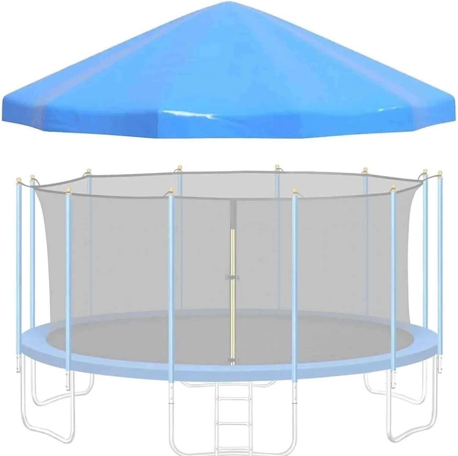 Waterproof Trampoline Top Cover Tent - UV-Proof, Durable PVC, Fits 6ft to 16ft Round Trampolines, Easy to Fold, Perfect for Sun Protection (Trampoline Not Included)