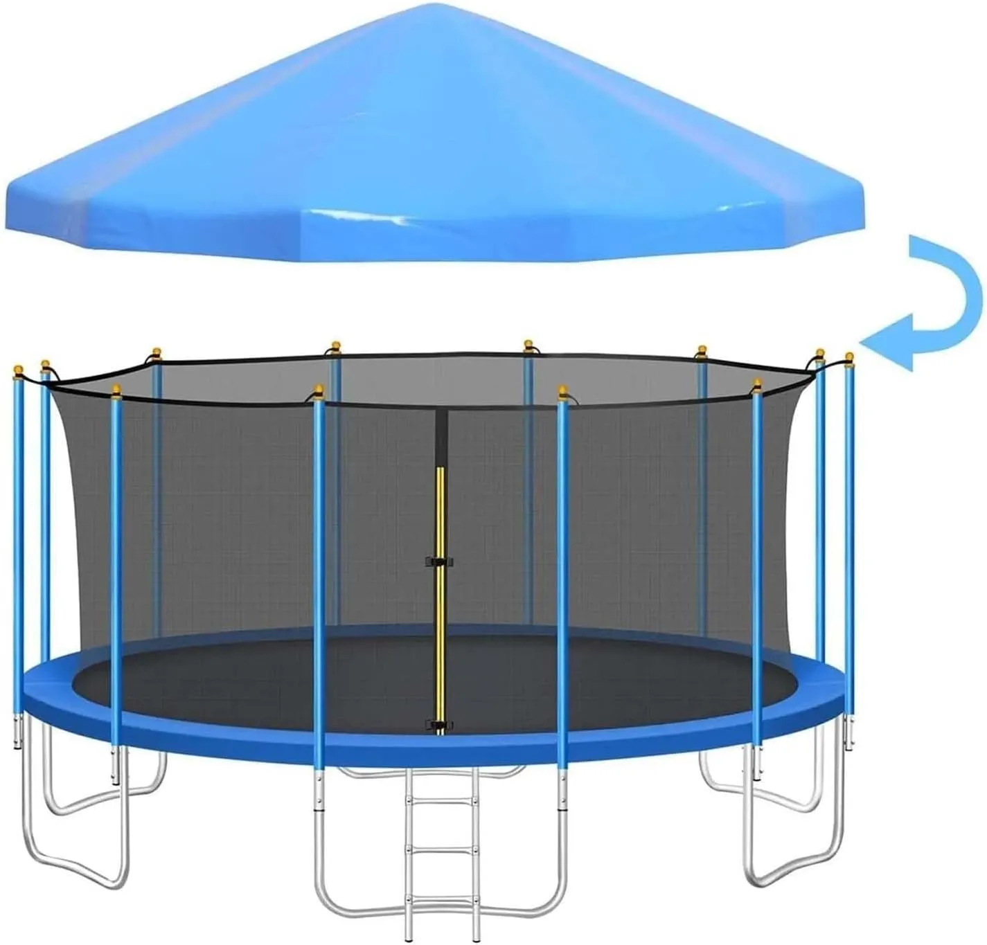 Waterproof Trampoline Top Cover Tent - UV-Proof, Durable PVC, Fits 6ft to 16ft Round Trampolines, Easy to Fold, Perfect for Sun Protection (Trampoline Not Included)
