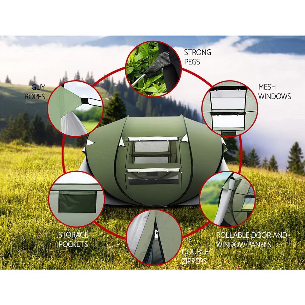 Weisshorn Instant Up Camping Tent 4-5 Person Pop up Tents Family Hiking Beach Dome-WA_Metro