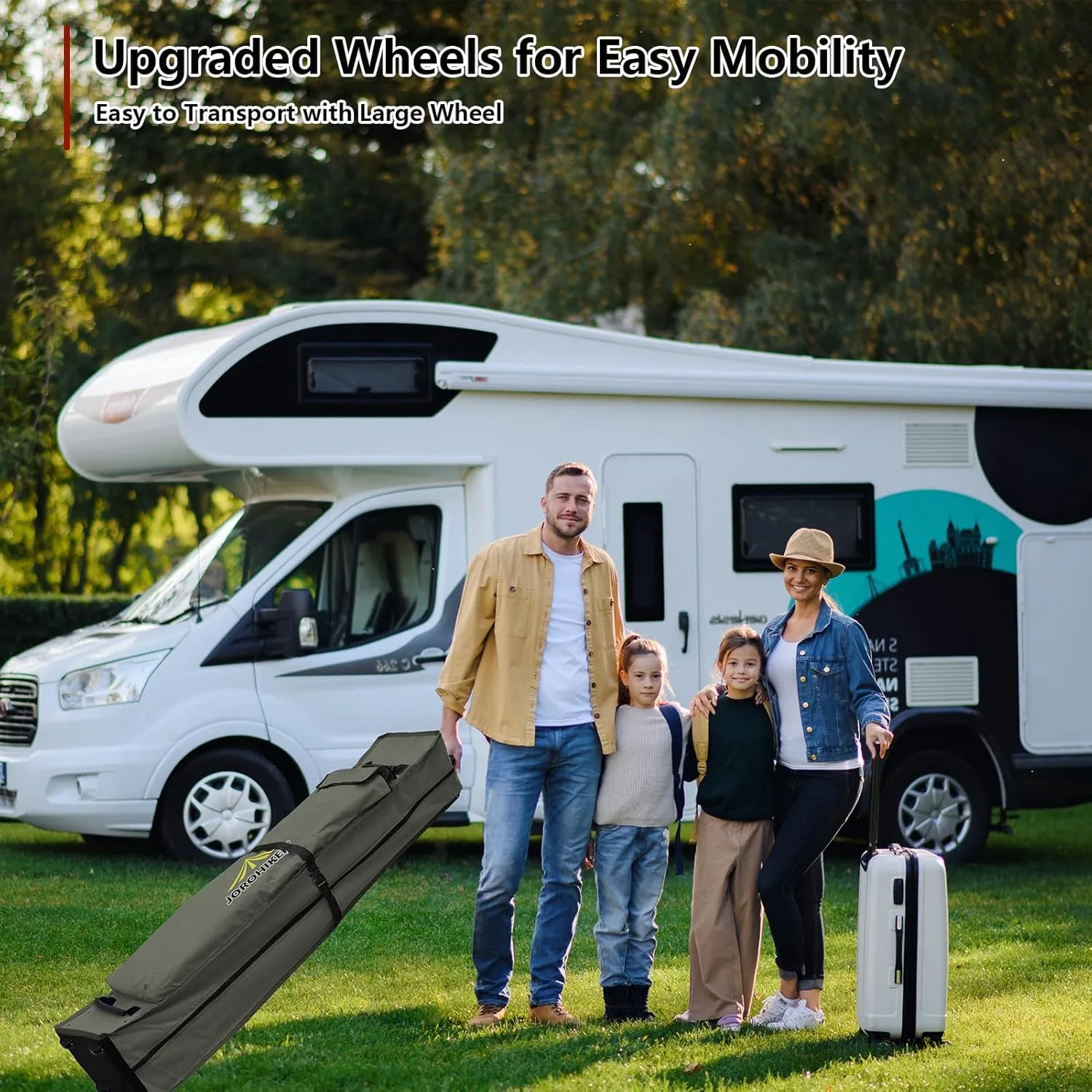 Wheeled Carry Bag for 10x10 Canopy Instant Tent,Heavy Duty Pop up Canopy Tent Universal Rolling Storage Bag with Handles,Bag Size 62"x10.2"x10.2"