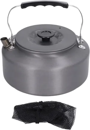 Whistling Kettle 1.6L Outdoor Camping Kettle Aluminum Alloy Open Fire Pit Coffee Kettle Tea Pot Portable Hiking Kettle with Carry Bag Fast Heating