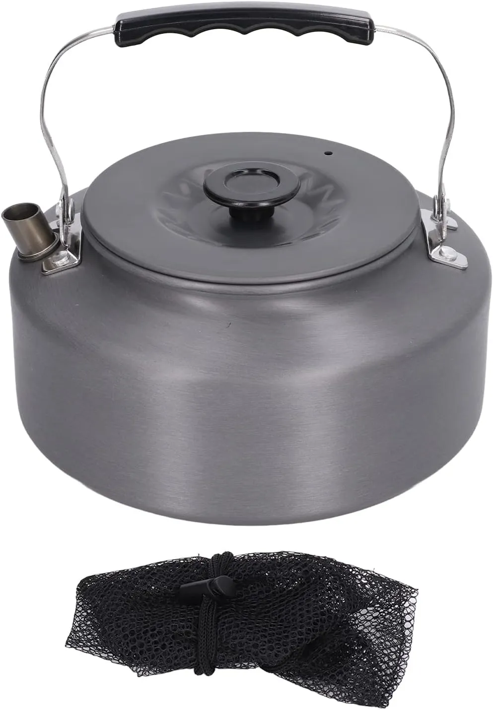 Whistling Kettle 1.6L Outdoor Camping Kettle Aluminum Alloy Open Fire Pit Coffee Kettle Tea Pot Portable Hiking Kettle with Carry Bag Fast Heating