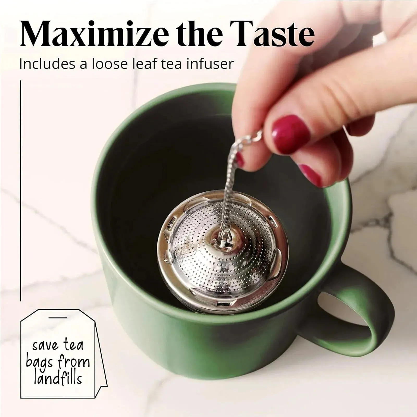 Whistling Kettle & Tea Strainer |3L Stainless Steel | Suitable for Gas, Induction and Electric Hobs | Willow & Everett