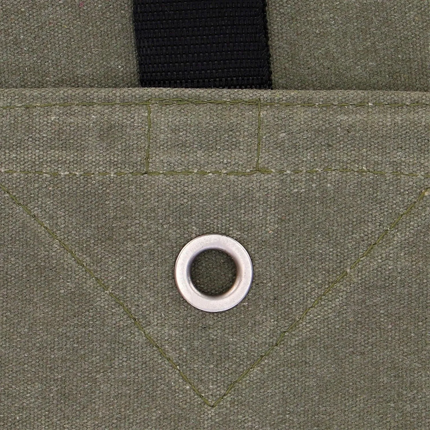 WHITEDUCK Canvas Tarp 18 oz. Heavy Duty Waterproof UV Resistant, Rustproof Grommets, Industrial & Commercial Use Cloth Tarp (Cut Size: 20'x20', Finished Size: 19'6"x19'6", Olive Drab)