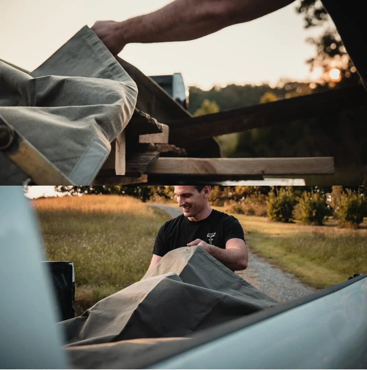 WHITEDUCK Canvas Tarp 18 oz. Heavy Duty Waterproof UV Resistant, Rustproof Grommets, Industrial & Commercial Use Cloth Tarp (Cut Size: 20'x20', Finished Size: 19'6"x19'6", Olive Drab)