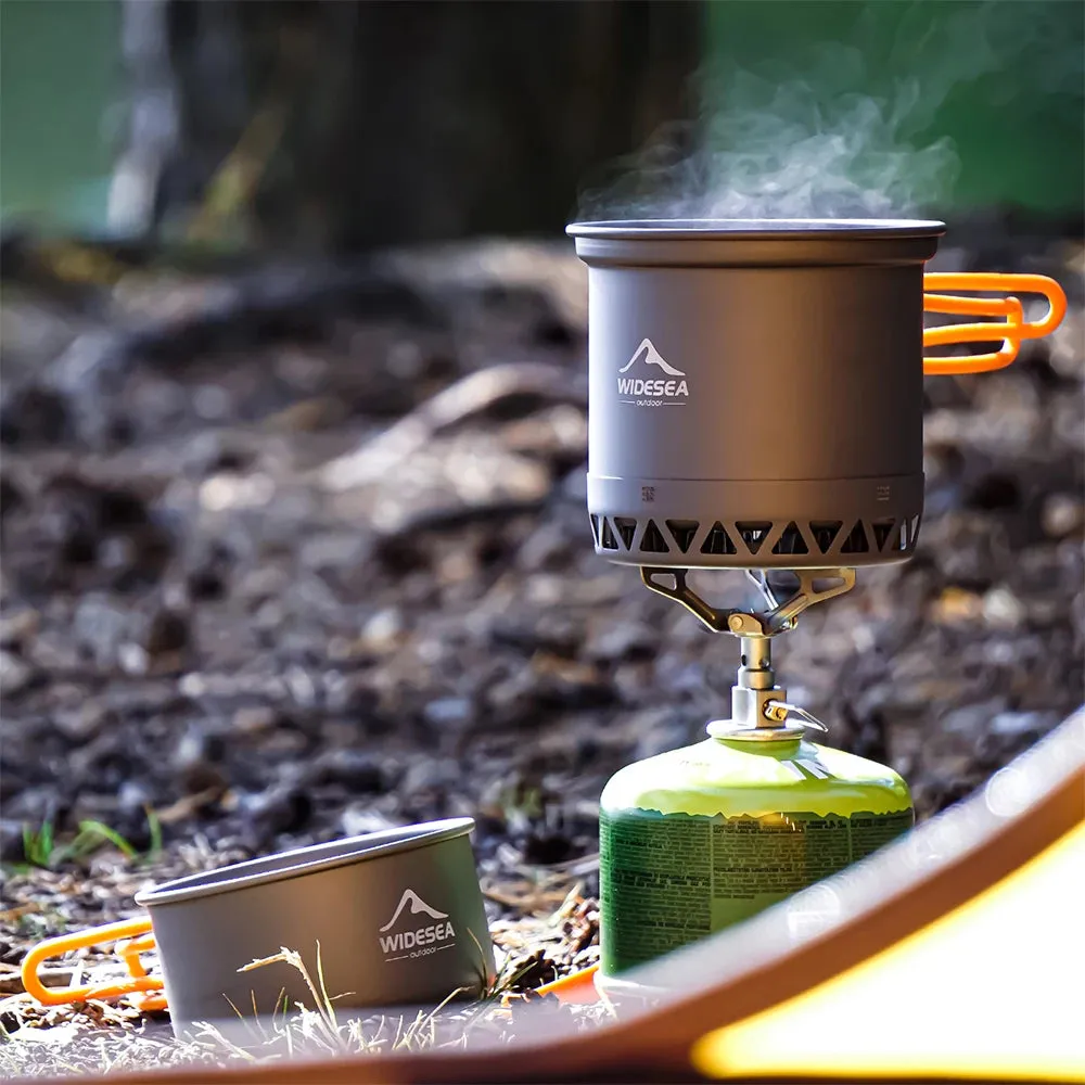 Widesea Camping Cookware Set - 1.3L & 2.3L Outdoor Cooking Pot and Kettle Kit