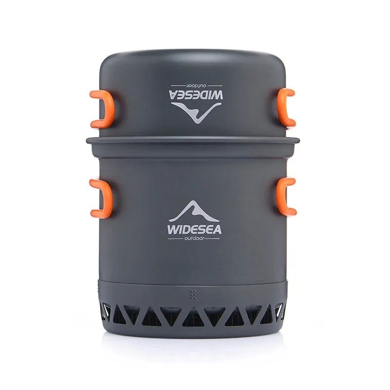 Widesea Camping Cookware Set - 1.3L & 2.3L Outdoor Cooking Pot and Kettle Kit