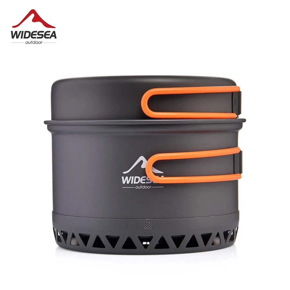 Widesea Camping Cookware Set - 1.3L & 2.3L Outdoor Cooking Pot and Kettle Kit