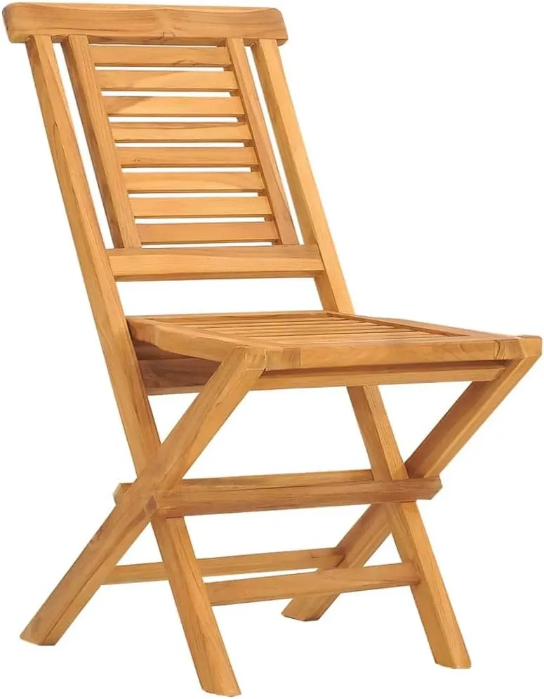 Wooden Folding Patio Chairs 8 pcs 18.5"x24.8"x35.4" Solid Teak Outdoor Folding Lounge Chairs Comfortable Patio Furniture for Garden, Beach, and Outdoor Spaces