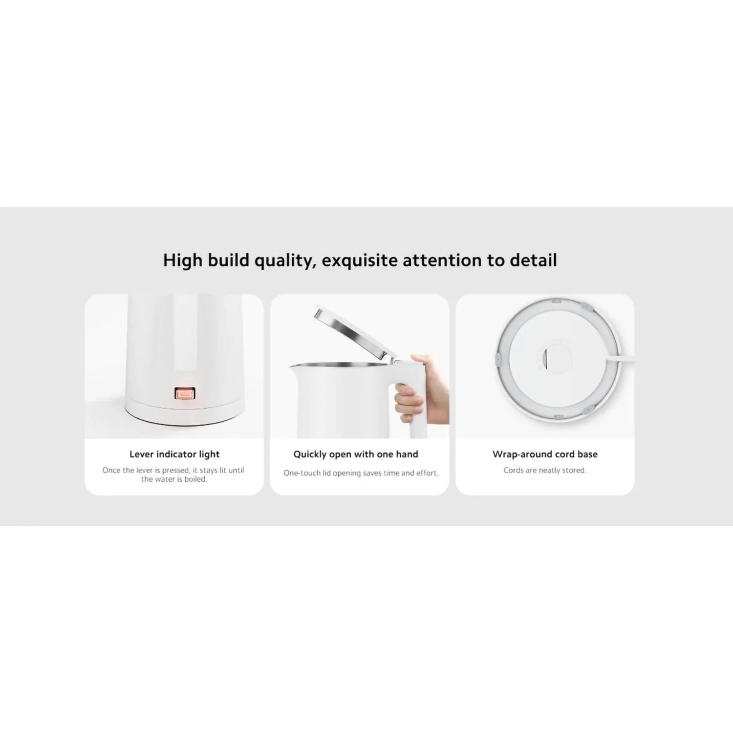 Xiaomi Mi Electric Kettle 2 Upgraded 1.7L high capacity up to 8 cups | 1800W , 304 stainless steel [Local Official Warranty]