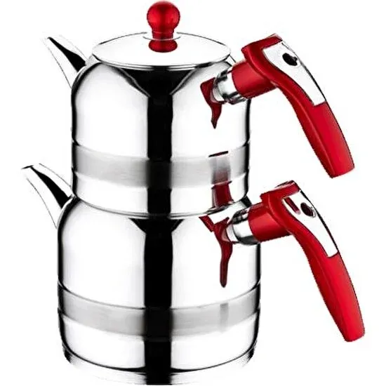 Yagmur Stainless Steel Turkish Teapot Set for Stovetop