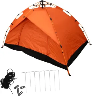 Yardwe 1Pc Foldable Fully Automatic Tent for Outdoor Camping Quick Opening Travel Tent with Surface and Breathable for Adventures Orange