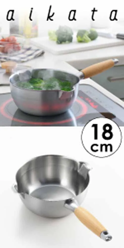 YOSHIKAWA aikata Yukihira stainless steel pan 18cm gas and IH made in Japan PD3007 1510228