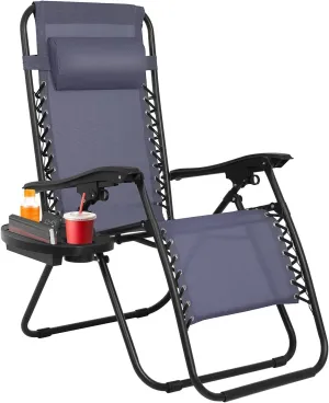 Zero Gravity Chair, Zero Gravity Lounge Chair, 1 Pack Folding Lawn Chair (Blue)