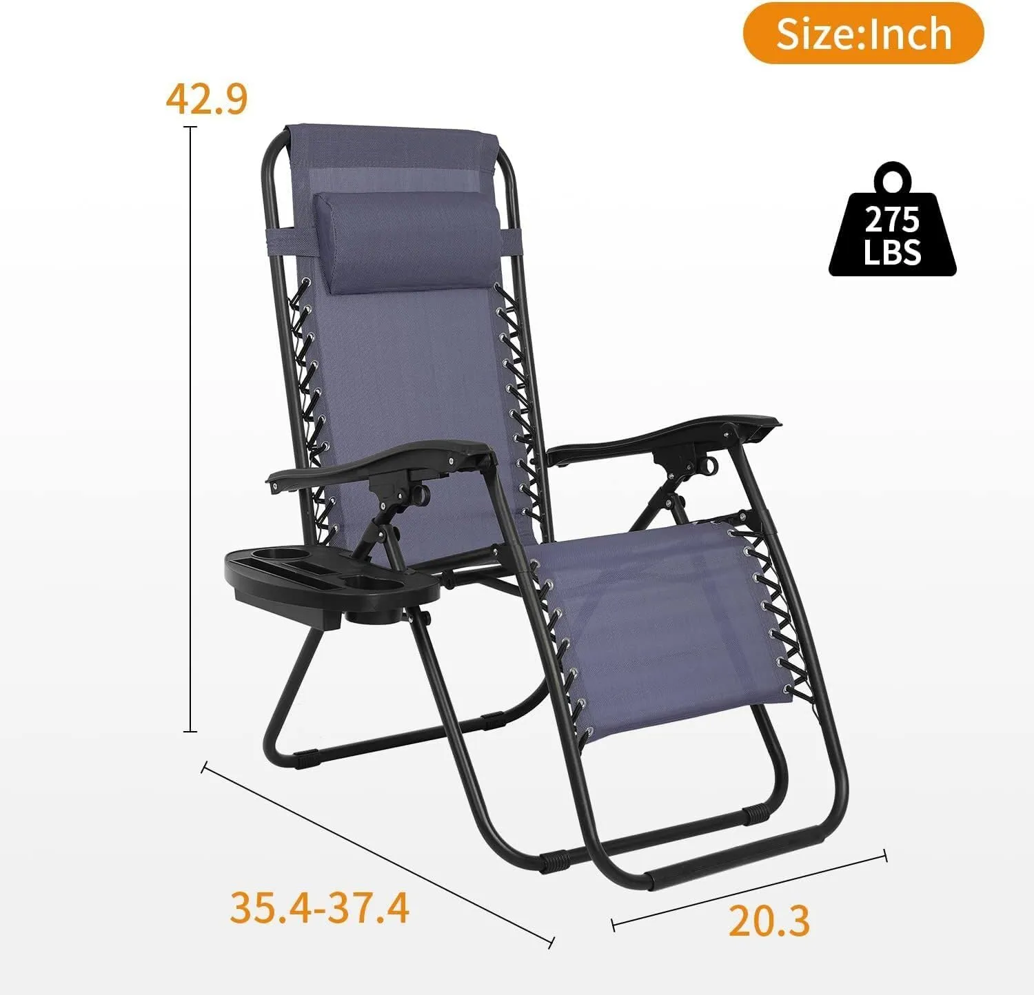 Zero Gravity Chair, Zero Gravity Lounge Chair, 1 Pack Folding Lawn Chair (Blue)
