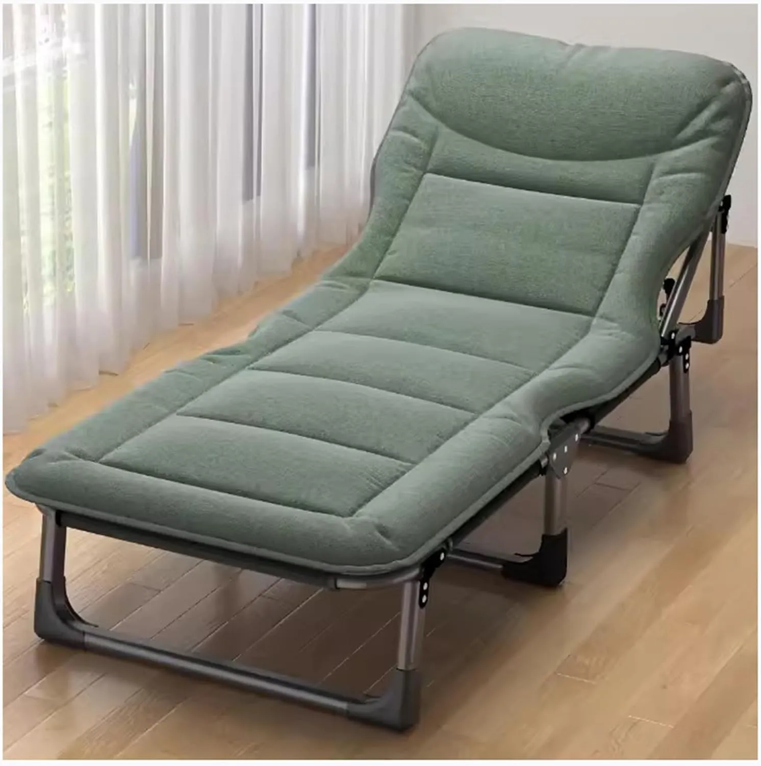 ZTGL A,190x68cm, Folding Camping Cot for Adults, Travel Camp Cots Portable, Folding Chaise with Mattress, Adjustable 4-Position Folding Cot, Sunbathing Lounge Chairs
