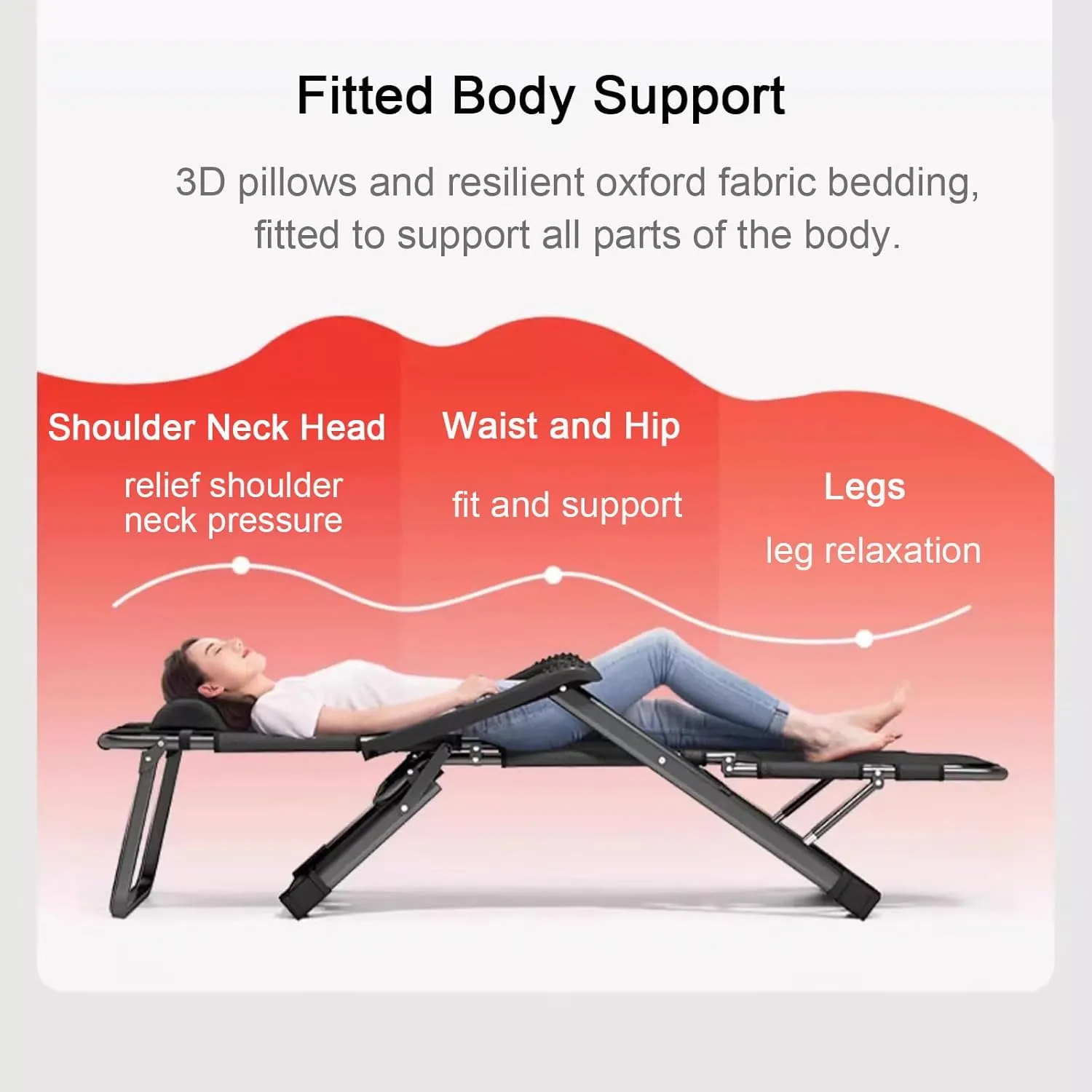 ZTGL B, Folding Camping Cot with Storage Bag, Camping Folding Lounge Chair, Portable and Lightweight Sleeping Bed, Office Nap Folding Lounge, Sunbathing Lounge Chairs